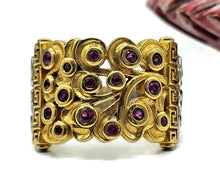 Load image into Gallery viewer, Two tone Ruby Ring, Size O1/2, 24K gold plated Sterling Silver, July Birthstone, Filigree