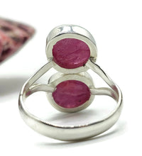 Load image into Gallery viewer, Raw Ruby Ring, Size R, July Birthstone, Sterling Silver, Round Shaped, Rough Gemstones