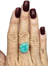 Load image into Gallery viewer, Kingman Turquoise Ring, Size R, December Birthstone, Sterling Silver, Blue Gemstone