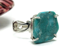 Load image into Gallery viewer, Kingman Turquoise Ring, Size R, December Birthstone, Sterling Silver, Blue Gemstone