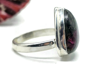 Triangle Eudialyte Ring, size O, Sterling Silver, The Stone of the Heartland, Balances