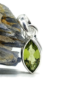 Marquise Peridot Pendant, August Birthstone, 2.7 carats, Sterling Silver, Protection Stone