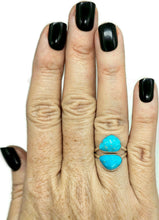 Load image into Gallery viewer, Sleeping Beauty Turquoise Ring, Size O, December Birthstone, Sterling Silver, Faceted