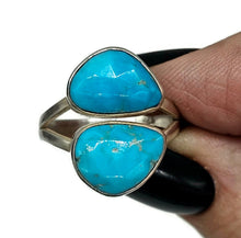 Load image into Gallery viewer, Sleeping Beauty Turquoise Ring, Size O, December Birthstone, Sterling Silver, Faceted