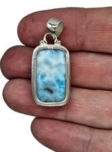 Load image into Gallery viewer, Rectangle Larimar Pendant, Dolphin Stone, Stone of Atlantis, Sterling Silver