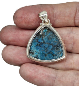 Statement Shattuckite Pendant, Sterling Silver, mix of Azurite, Chrysocolla & Malachite