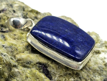 Load image into Gallery viewer, Lapis Lazuli Pendant, Rectangle Shape, Sterling Silver, Protection Stone, Bezel Set