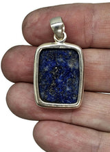 Load image into Gallery viewer, Lapis Lazuli Pendant, Rectangle Shape, Sterling Silver, Protection Stone, Bezel Set