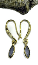 Load image into Gallery viewer, Iolite Earrings, Water Sapphire, Gold plated Sterling Silver, Blue Violet Gemstone