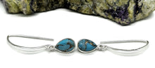 Load image into Gallery viewer, Blue Copper Turquoise Earrings, December Birthstone, Sterling Silver, Pear Shaped