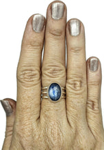 Load image into Gallery viewer, Kyanite Ring, Size 8, Sterling Silver, Oval Shape, Gemstone for negotiations