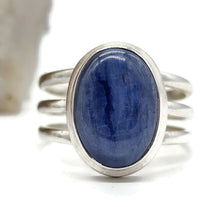 Load image into Gallery viewer, Kyanite Ring, Size 8, Sterling Silver, Oval Shape, Gemstone for negotiations