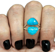 Load image into Gallery viewer, Sleeping Beauty Turquoise Ring, Size O, December Birthstone, Sterling Silver, Faceted