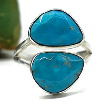 Load image into Gallery viewer, Sleeping Beauty Turquoise Ring, Size O, December Birthstone, Sterling Silver, Faceted