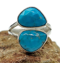 Load image into Gallery viewer, Sleeping Beauty Turquoise Ring, Size O, December Birthstone, Sterling Silver, Faceted