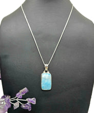 Load image into Gallery viewer, Rectangle Larimar Pendant, Dolphin Stone, Stone of Atlantis, Sterling Silver