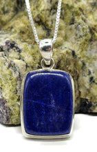 Load image into Gallery viewer, Lapis Lazuli Pendant, Rectangle Shape, Sterling Silver, Protection Stone, Bezel Set