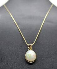 Load image into Gallery viewer, Solid African Opal Pendant, Sterling Silver, 18K Gold Plated, October Birthstone, Aura Gem