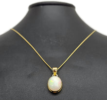 Load image into Gallery viewer, Solid African Opal Pendant, Sterling Silver, 18K Gold Plated, October Birthstone, Aura Gem