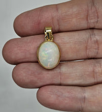 Load image into Gallery viewer, Solid African Opal Pendant, Sterling Silver, 18K Gold Plated, October Birthstone, Aura Gem