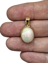 Load image into Gallery viewer, Solid African Opal Pendant, Sterling Silver, 18K Gold Plated, October Birthstone, Aura Gem