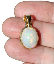 Load image into Gallery viewer, Solid African Opal Pendant, Sterling Silver, 18K Gold Plated, October Birthstone, Aura Gem