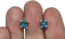 Load image into Gallery viewer, Blue Turquoise Studs, Sterling Silver, Oval Shaped, Copper Turquoise, Protection Stone