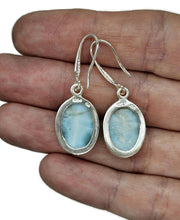 Load image into Gallery viewer, Massive Statement Larimar Earrings, Dolphin Stone, Stone of Atlantis, Sterling Silver