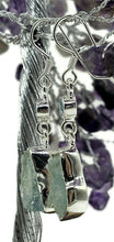 Load image into Gallery viewer, Blue Topaz &amp; Raw Aquamarine Earrings, Sterling Silver, Protection Stone, Love Stone