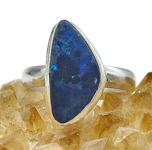 Stunning Australian Opal Ring, Size O, October Birthstone, Sterling Silver, Aura Gemstone