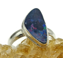 Load image into Gallery viewer, Stunning Australian Opal Ring, Size O, October Birthstone, Sterling Silver, Aura Gemstone