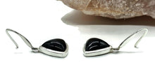 Load image into Gallery viewer, Triangle Black Onyx Earrings, Sterling Silver, Leo and Capricorn Zodiac Gemstone