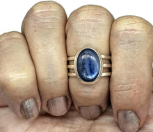 Load image into Gallery viewer, Kyanite Ring, Size 8, Sterling Silver, Oval Shape, Gemstone for negotiations