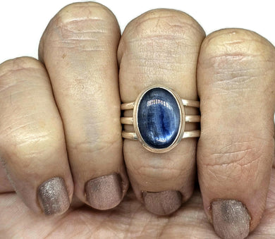 Kyanite Ring, Size 8, Sterling Silver, Oval Shape, Gemstone for negotiations