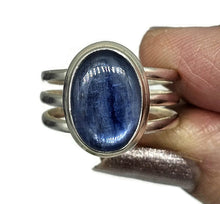 Load image into Gallery viewer, Kyanite Ring, Size 8, Sterling Silver, Oval Shape, Gemstone for negotiations