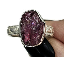 Load image into Gallery viewer, Raw Garnet Ring, Size O, Sterling Silver, Rough Gemstone, January Birthstone