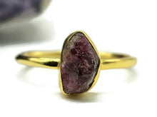 Load image into Gallery viewer, Rough Garnet Ring, Size 12, January Birthstone, Gold Plated Sterling Silver, Raw Gemstone