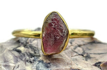 Load image into Gallery viewer, Rough Garnet Ring, Size 12, January Birthstone, Gold Plated Sterling Silver, Raw Gemstone