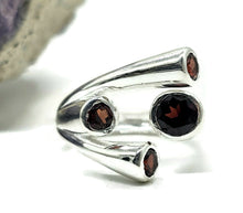 Load image into Gallery viewer, Four Stone Garnet Ring, Size P, Sterling Silver, Multi-gemstone Ring, January Birthstone