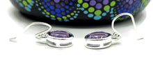 Load image into Gallery viewer, Oval faceted Amethyst Earrings, Sterling Silver, February Birthstone, Spiritual Gem