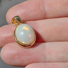 Load image into Gallery viewer, Solid African Opal Pendant, Sterling Silver, 18K Gold Plated, October Birthstone, Aura Gem