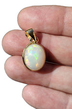 Load image into Gallery viewer, Solid African Opal Pendant, Sterling Silver, 18K Gold Plated, October Birthstone, Aura Gem