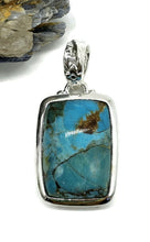 Load image into Gallery viewer, Rectangle Turquoise Pendant, Sterling Silver, December Birthstone, Blue Turquoise