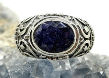 Load image into Gallery viewer, Lapis Lazuli Ring, Virgo &amp; Sagittarius Zodiac, Size S, Sterling Silver, Oval Facet