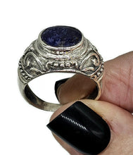 Load image into Gallery viewer, Lapis Lazuli Ring, Virgo &amp; Sagittarius Zodiac, Size S, Sterling Silver, Oval Facet