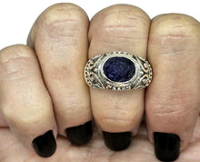 Load image into Gallery viewer, Lapis Lazuli Ring, Virgo &amp; Sagittarius Zodiac, Size S, Sterling Silver, Oval Facet