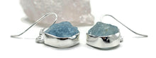 Load image into Gallery viewer, Rough Aquamarine Earrings, Sterling Silver, Raw Aquamarine, March Birthstone