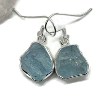 Load image into Gallery viewer, Rough Aquamarine Earrings, Sterling Silver, Raw Aquamarine, March Birthstone