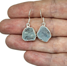 Load image into Gallery viewer, Rough Aquamarine Earrings, Sterling Silver, Raw Aquamarine, March Birthstone