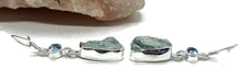 Load image into Gallery viewer, Blue Topaz &amp; Raw Aquamarine Earrings, Sterling Silver, Protection Stone, Love Stone